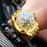 Gold Benz Luxury Sports Waterproof Watch