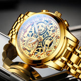 Gold Benz Luxury Sports Waterproof Watch